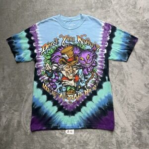 Liquid Blue Alice In Wonderland Mad Hatter AOP Tie Dye T-Shirt Men Size Men's M